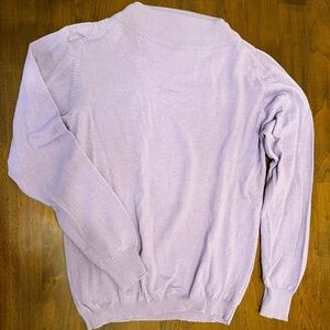Vintage 100% Wool Lavender Funnel-Neck Sweater